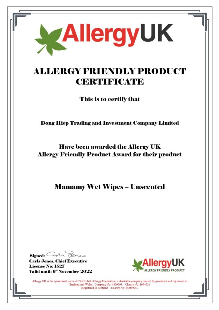 Allergy UK approved products