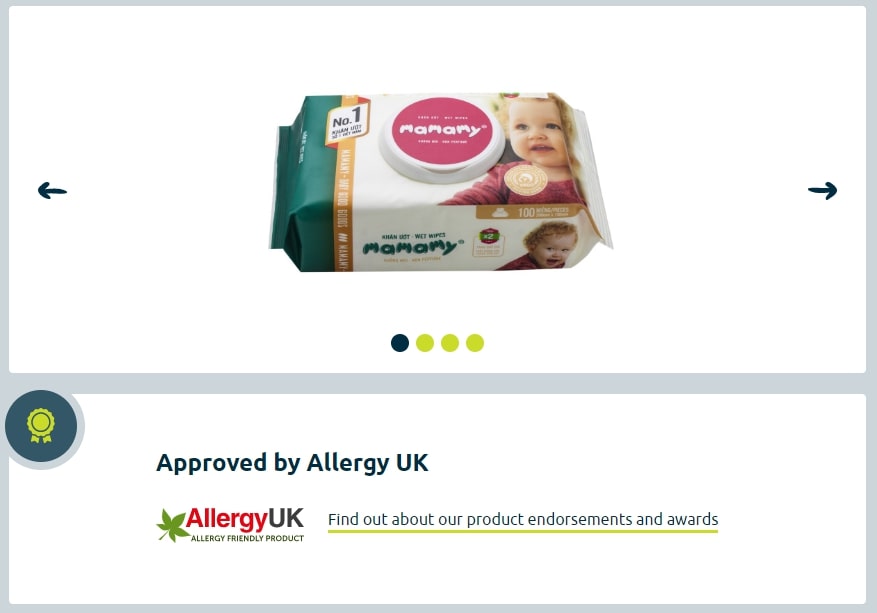 Allergy UK seal of approval