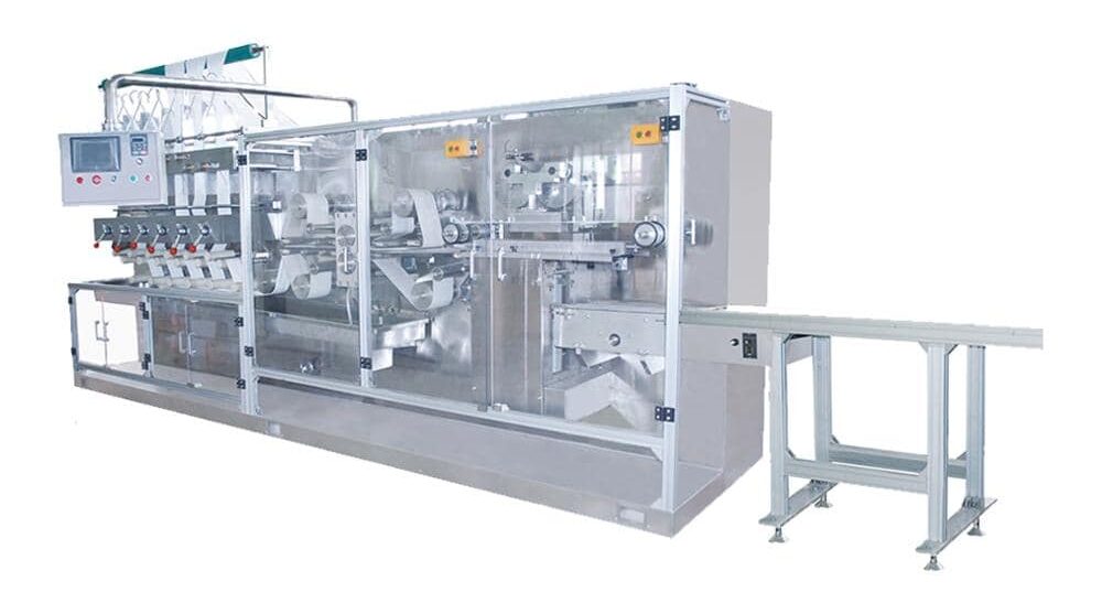 máy sản xuất khăn ướt, khăn lạnh bán tự động